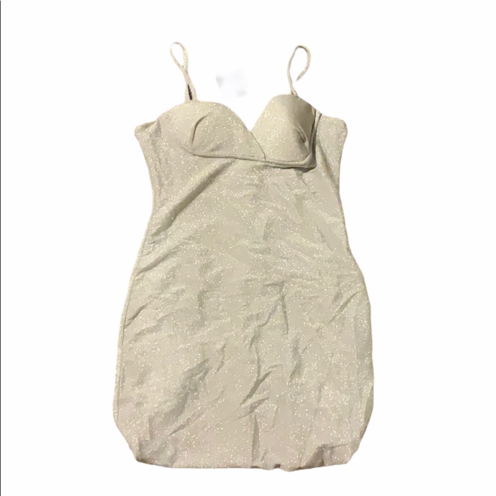 NWT JLUXLABEL Silver Semi Sparkle Midi Dress